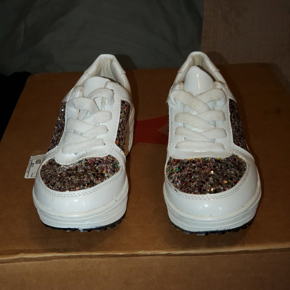 White Sparkling Glitter Sneakers